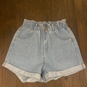 Scrunched Denim Shorts